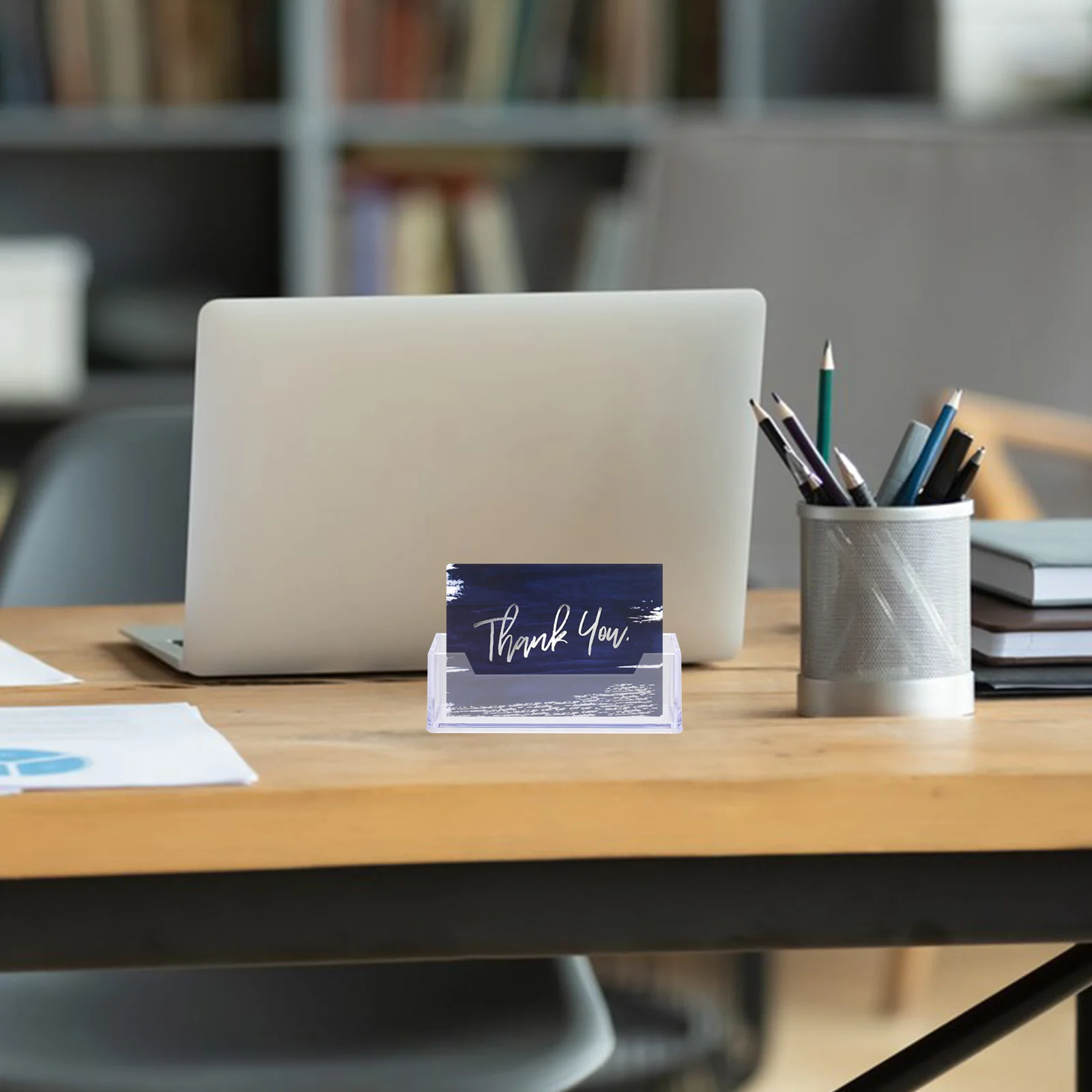 

4 Pcs Cards Acrylic Business Holder Name Desktop Holders Business-card-holders Transparent Storage Office