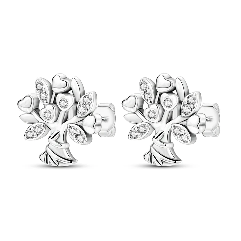 

Серьги из стерлингового серебра 925 пробы, женские сверкающие серьги-гвоздики «Древо жизни» на годовщину, свадьбы, ювелирные изделия, подарки