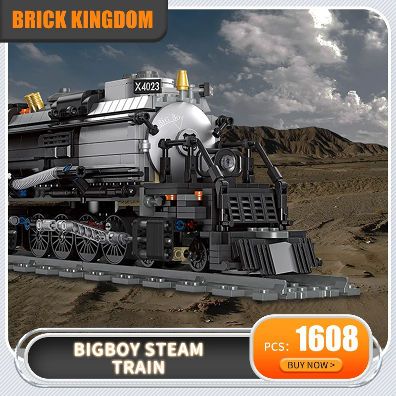 1608Pcs Bricks BIGBOY Steam Train Building Blocks ABS Plastic City Cargo Train Model Kit Birthday Gifts Toys For Kids