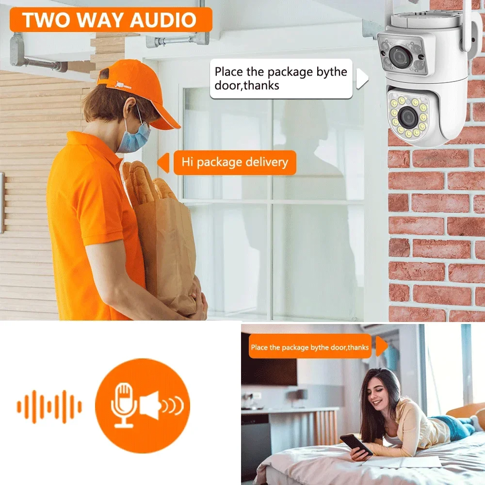 10MP double objectif 5G Wifi Tuya caméra PTZ extérieure 4K double écran Protection de sécurité caméra IP IR Vision nocturne Surveillance vidéo