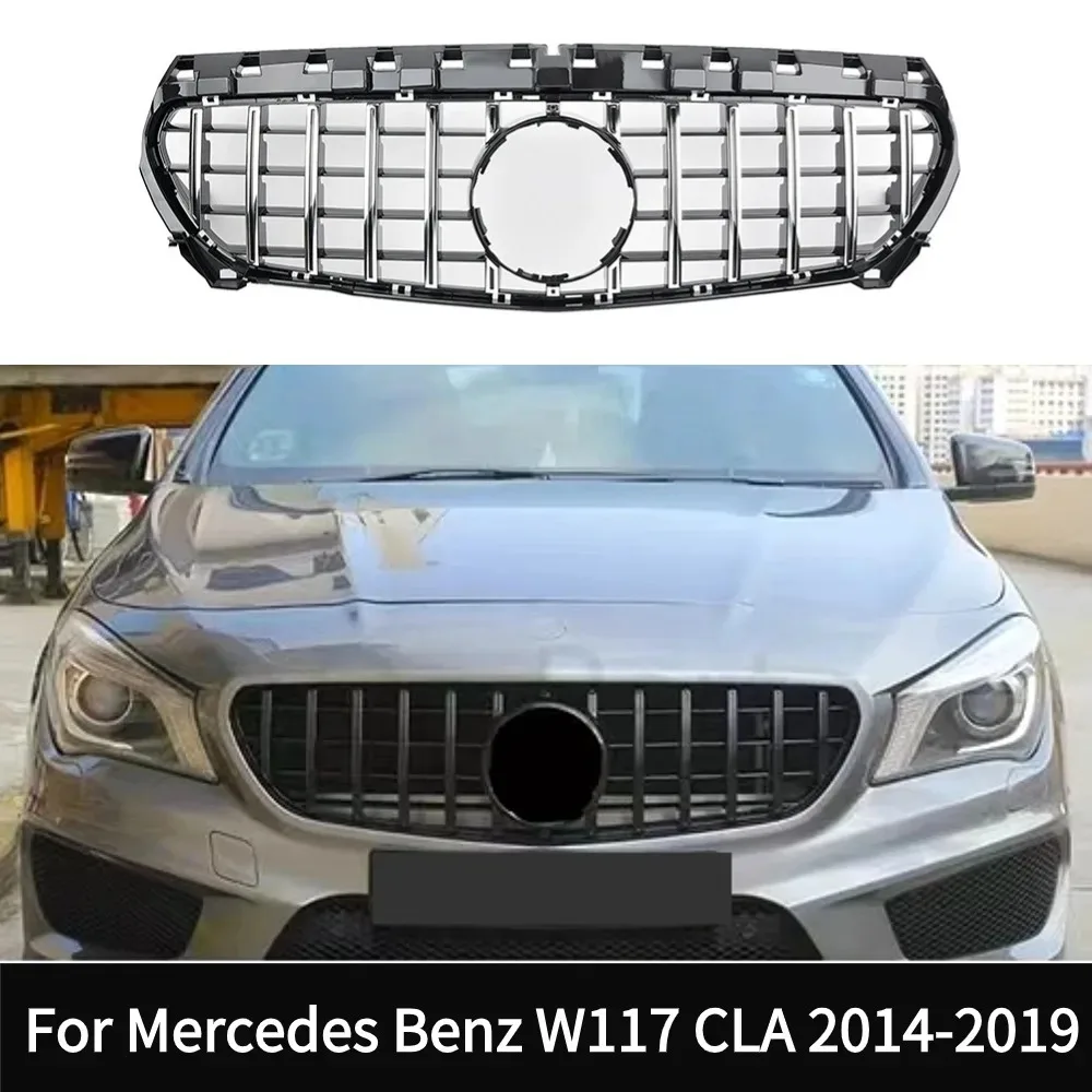 

Для Mercedes C117 W117 Benz CLA 2014-2019: Передняя решетка бампера, решетка воздухозаборника GT Diamond Tuning Facelift