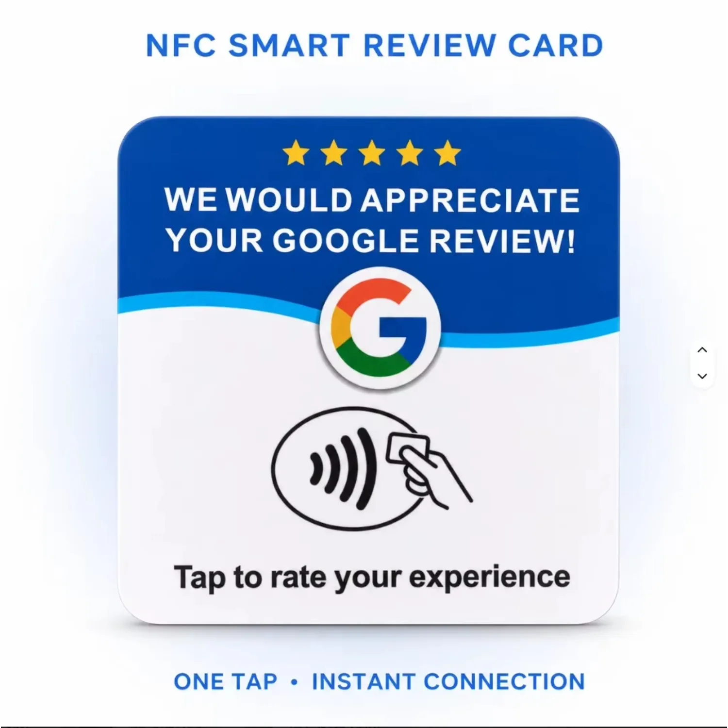 NFC 215 Square, Round, Programmable Google Menu Evaluation Card, NFC Desktop Card, 13.56 MHz, Adhesive PVC Card