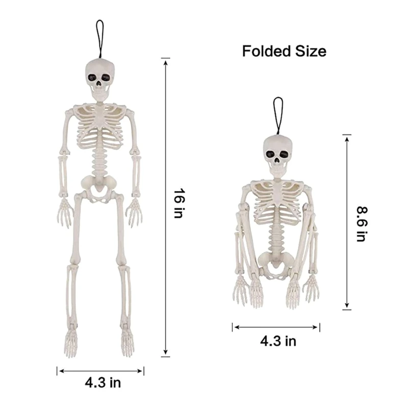 40cm Moveable Skeleton Hanging Decor Halloween Prank Toy Haunted House Decors