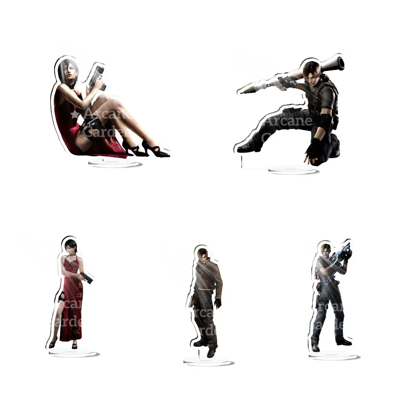 Figura Decorativa de Leon Scott y Ashley Burke de Resident Evil 4, Base Acrílica, Modelo de Exhibición para Escritorio, Productos del Juego, Llavero