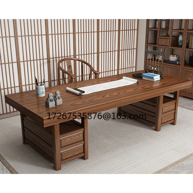 

Solid wood desk retro style painting case writing desk with drawers office study painting calligraphy home room