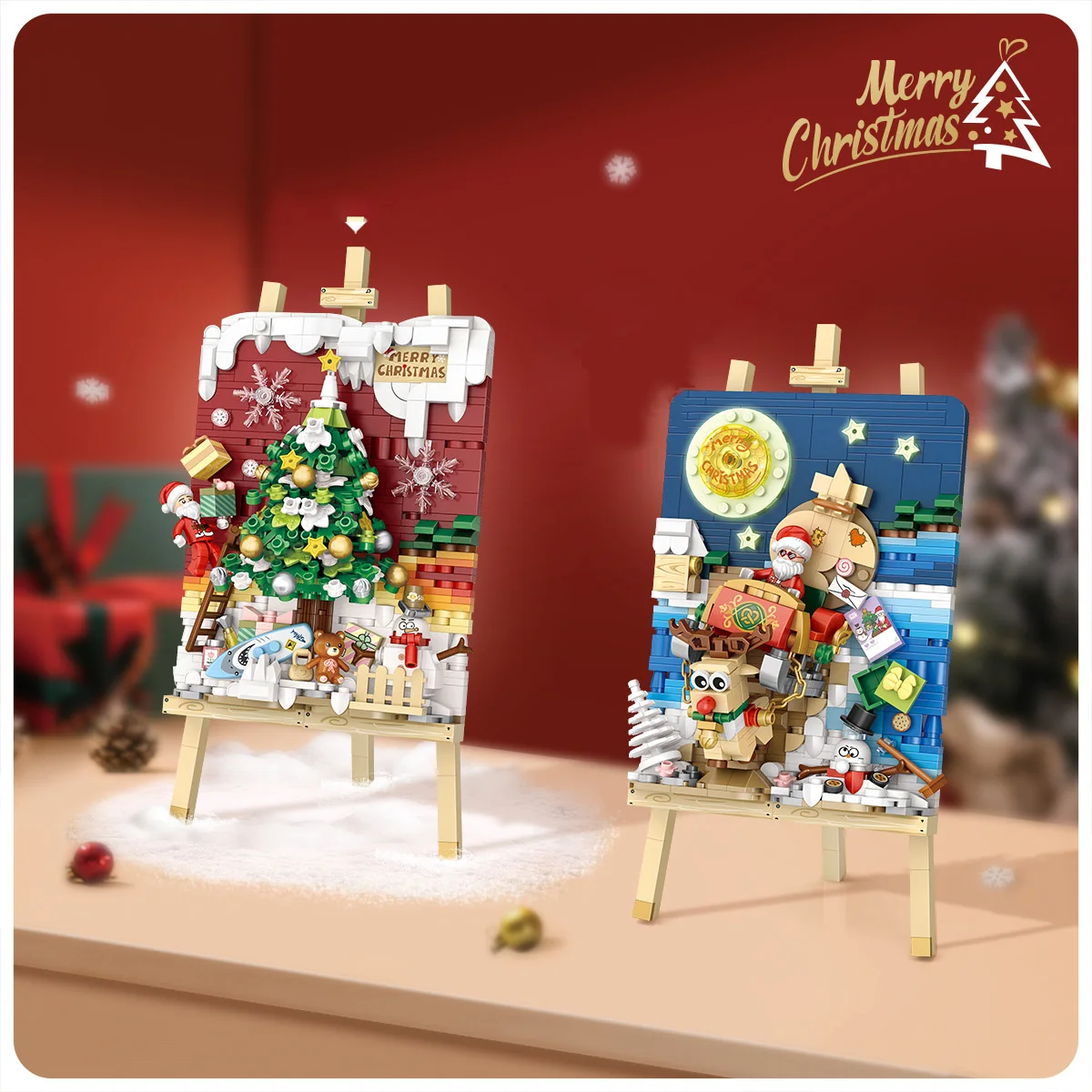 

DIY Christmas building block toys children's puzzle exercise hands-on ability girls' gifts Christmas family interactive games