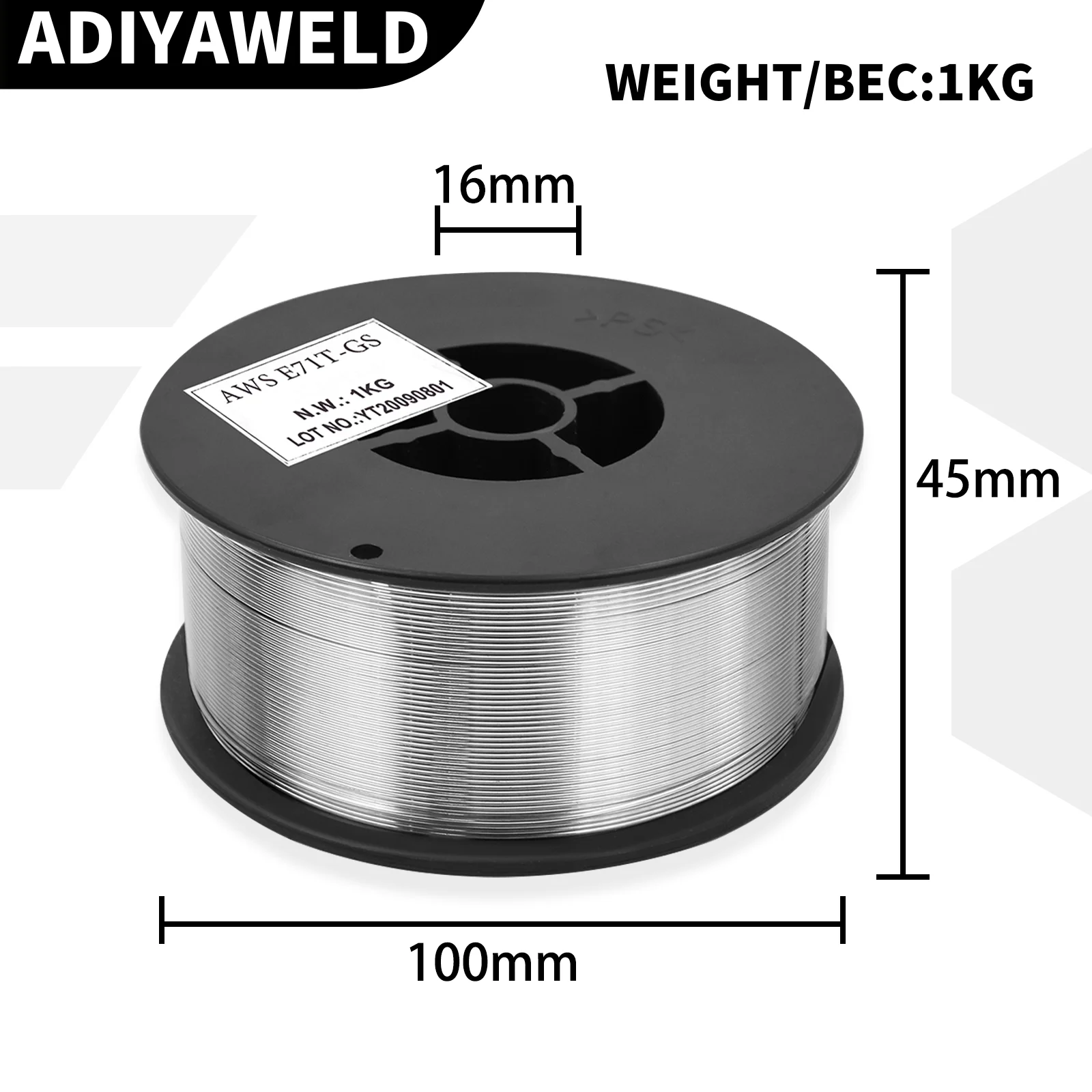 Imagem -04 - Adiyaweld Mig Fio de Solda Flux Cored Gasless Wire sem Gás 0.8 mm 1.0 mm 1kg Soldagem Mig sem Fio de Gás