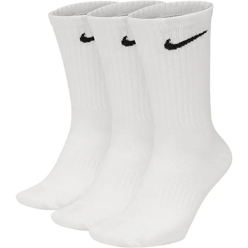 جوارب Nike/Nike الأصلية للرجال والنساء للزوجين قابلة للتنفس للتدريب الرياضي منتصف العجل ثلاثة أزواج Sx7676-100