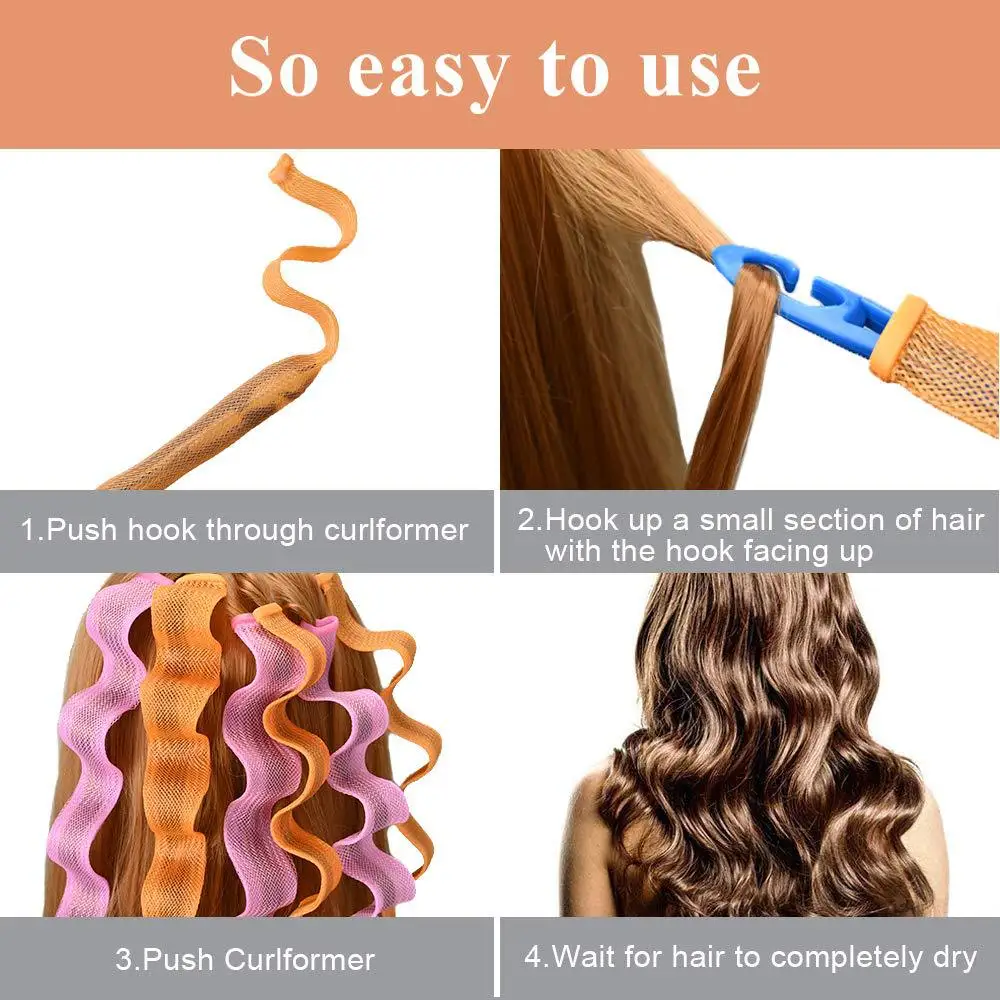 12Pcs Set Magic Hair Curler Heatless Hair Rollers Wave Formers Hairstyle Roller Sticks Curling Hair Styling Tools for Women