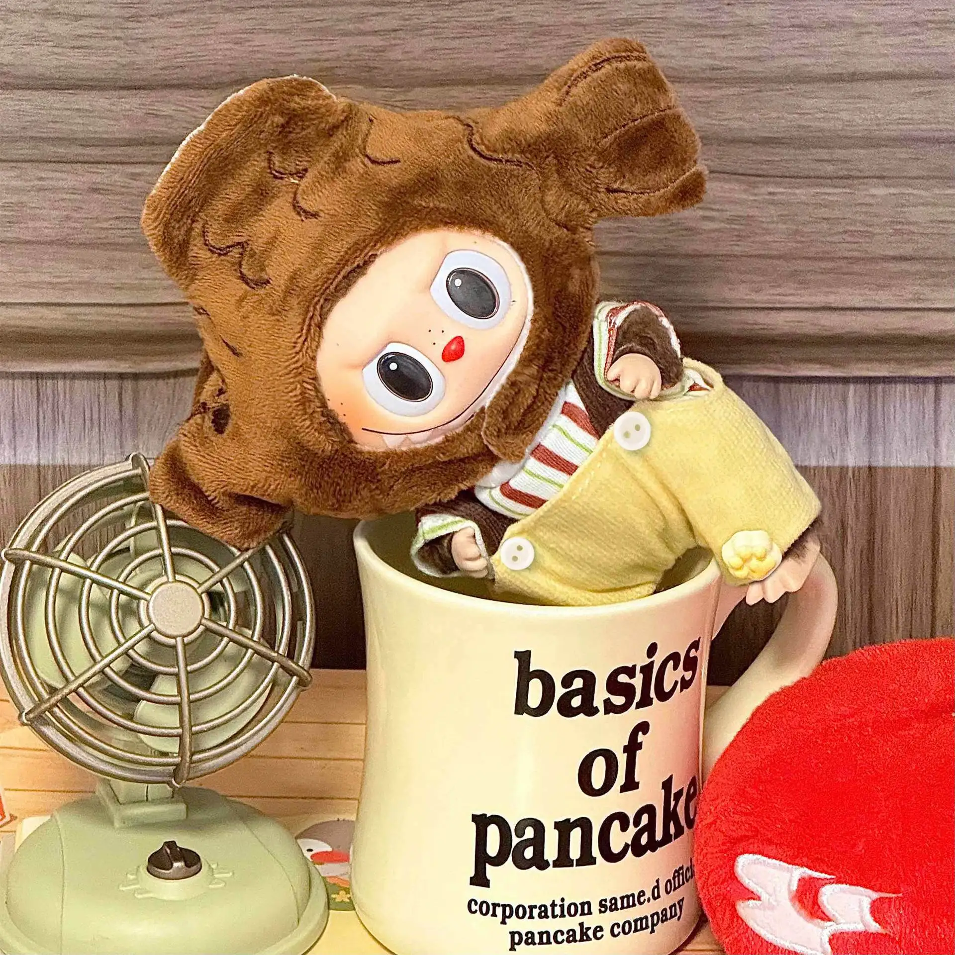 

New Hot Selling Creative Headband with Overalls Suitable for 17cm Cute Doll Clothes Doll Pendant Clothes Decoration