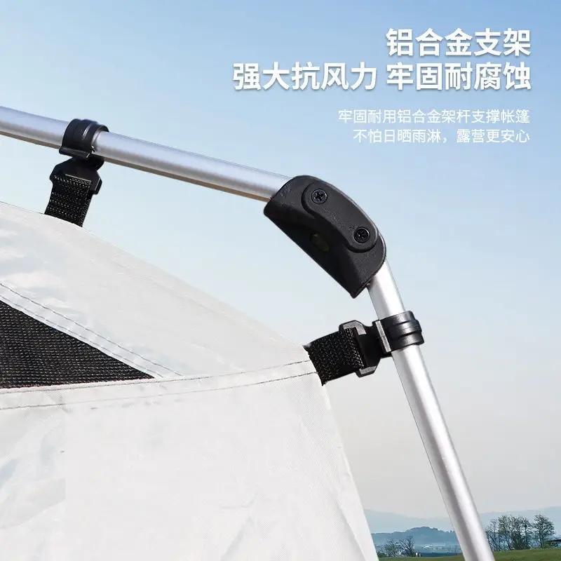 خيمة ألومنيوم أوتوماتيكية واقية من الشمس من الفينيل السميك في الهواء الطلق 3-4-5-6 أشخاص خيمة تخييم مزدوجة للعواصف الممطرة #3