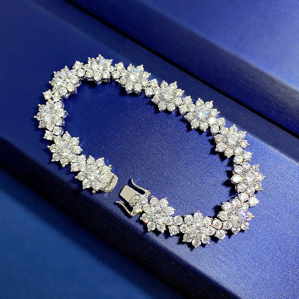 Collar de diamantes de alto carbono de serenidad, pulsera de circón 5A, pendientes de borla de plata de ley S925, placa de oro blanco de 18K, joyería fina