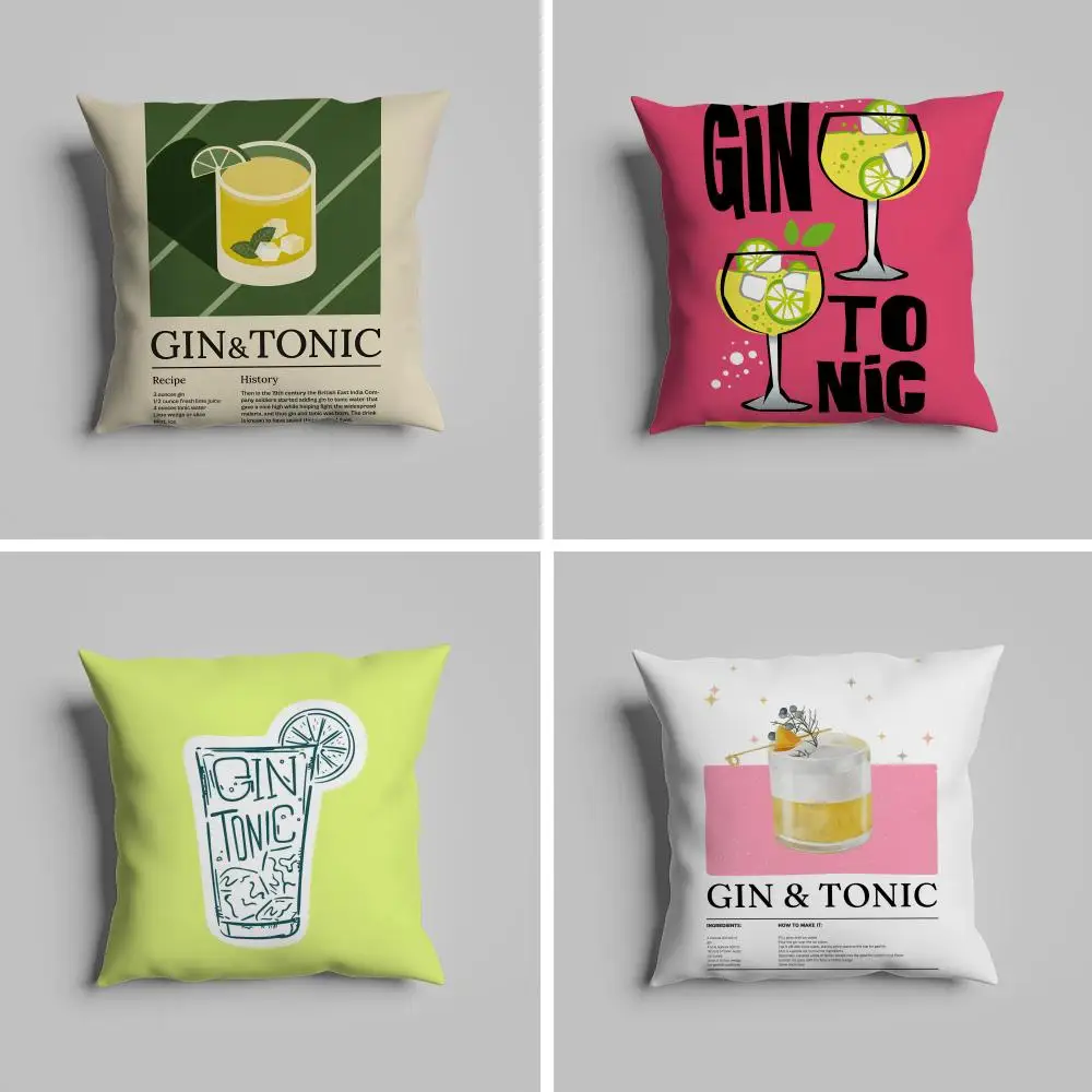 

Pillow Case luxurious home office, sofa decorative Multi sized car seat cushions, pillowcases Gin Tonic Cocktail Print