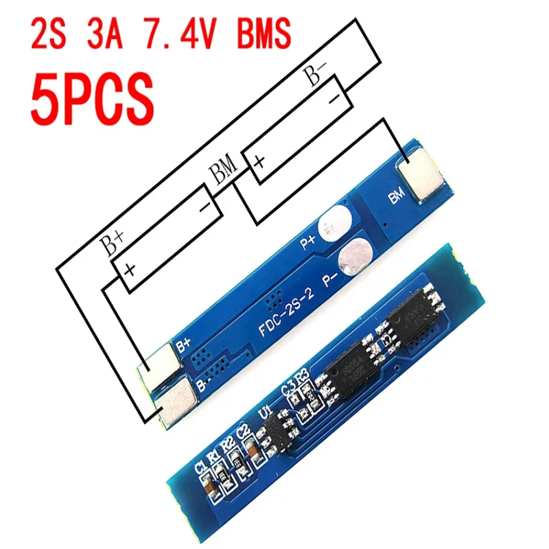 5PCS 2S 3A Li-ion Lithium Battery 7.4v 8.4V 18650 Charger Protection Board bms pcm for li-ion lipo battery cell pack