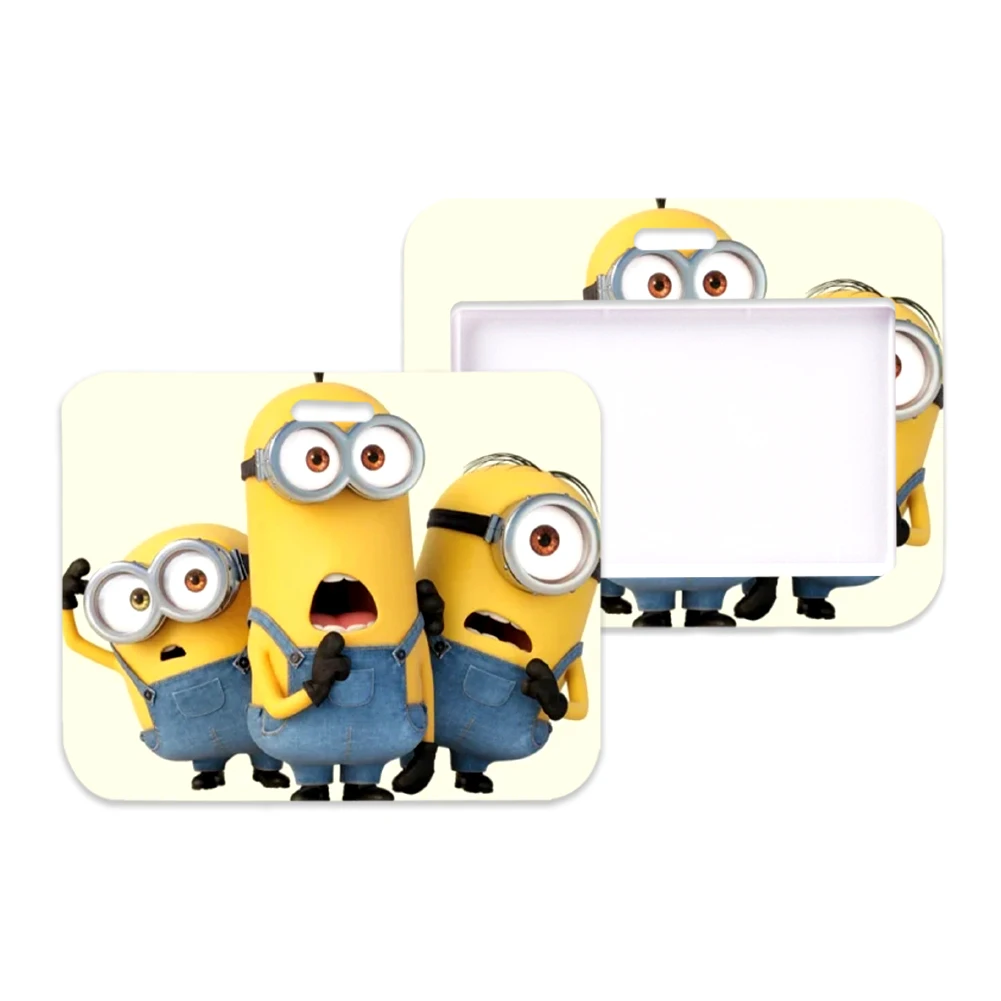 Minions ID Horizontal Badge Holder, bonito cartão de crédito, bolsa de pescoço, cordão com desenho animado escudo para estudantes, venda quente, 2024