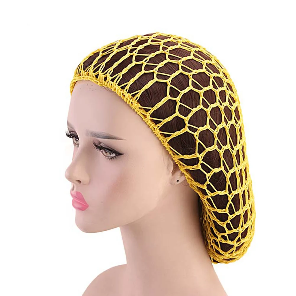 2 pçs durável net dormir chapéu protetor de cabelo elástico vermelho amarelo cada cor longo dormir chapéu net protetor de cabelo