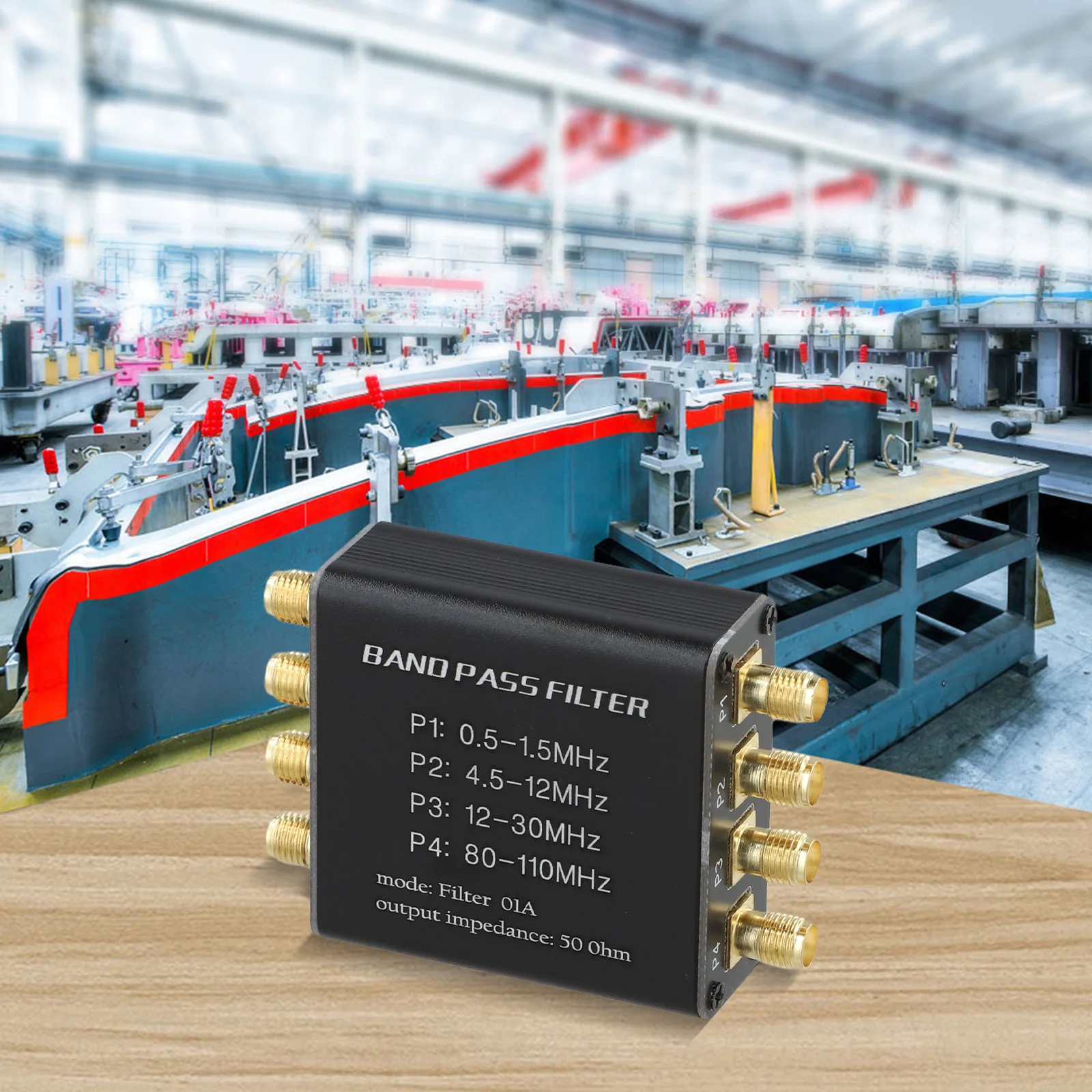 Radio Pre-Filter 4-PASS BPF 1Hz-300MHz 50 Ohm For SMA Female For Malachite For DSP Receiver High Impedance Amp Aluminum Shell To