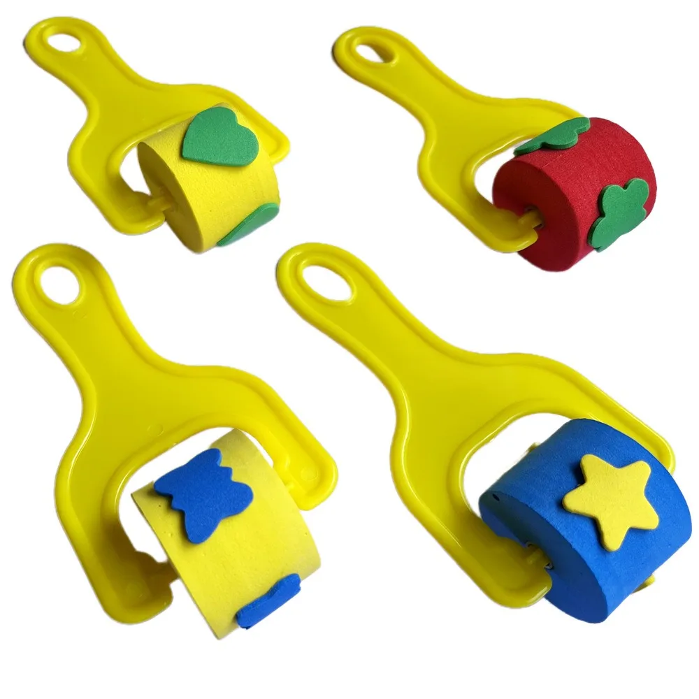 New DIY Sponge Brush Set Enlightenment Puzzle Drawing Seal Sponge Graffiti Brush Children