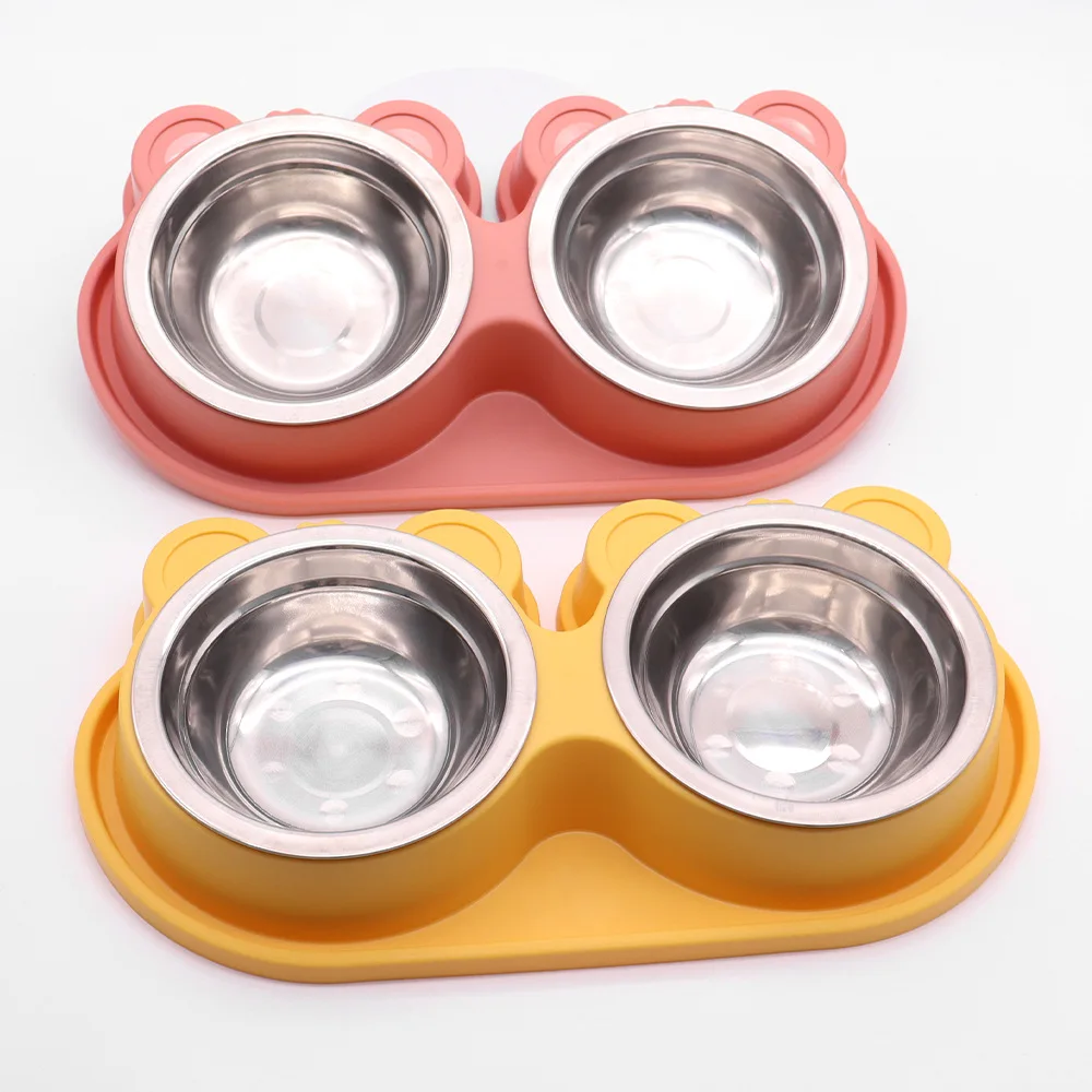 China Factory Supply Anti Ant Stainless Steel Pet Double Bowl  For Cats And Dogs