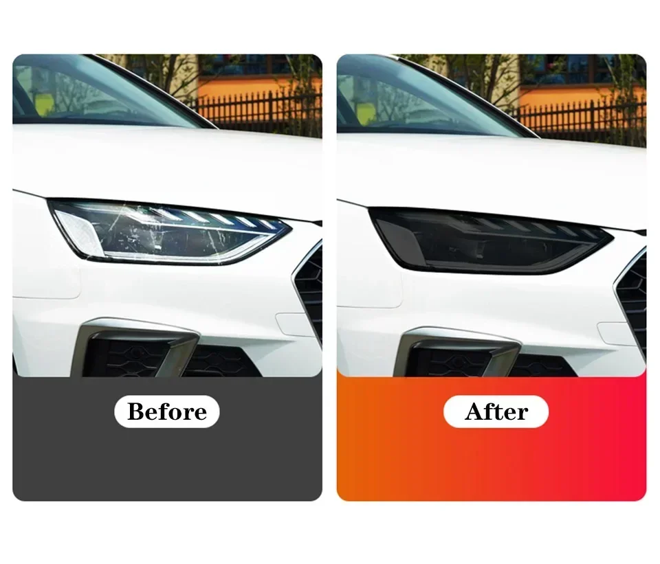 

Для BMW F10 F11 Series 5 2014-2017 гг. Автомобиль Внешняя защитная пленка PPF Защита фар от царапин Прозрачная пленка ТПУ Дымчатый черный