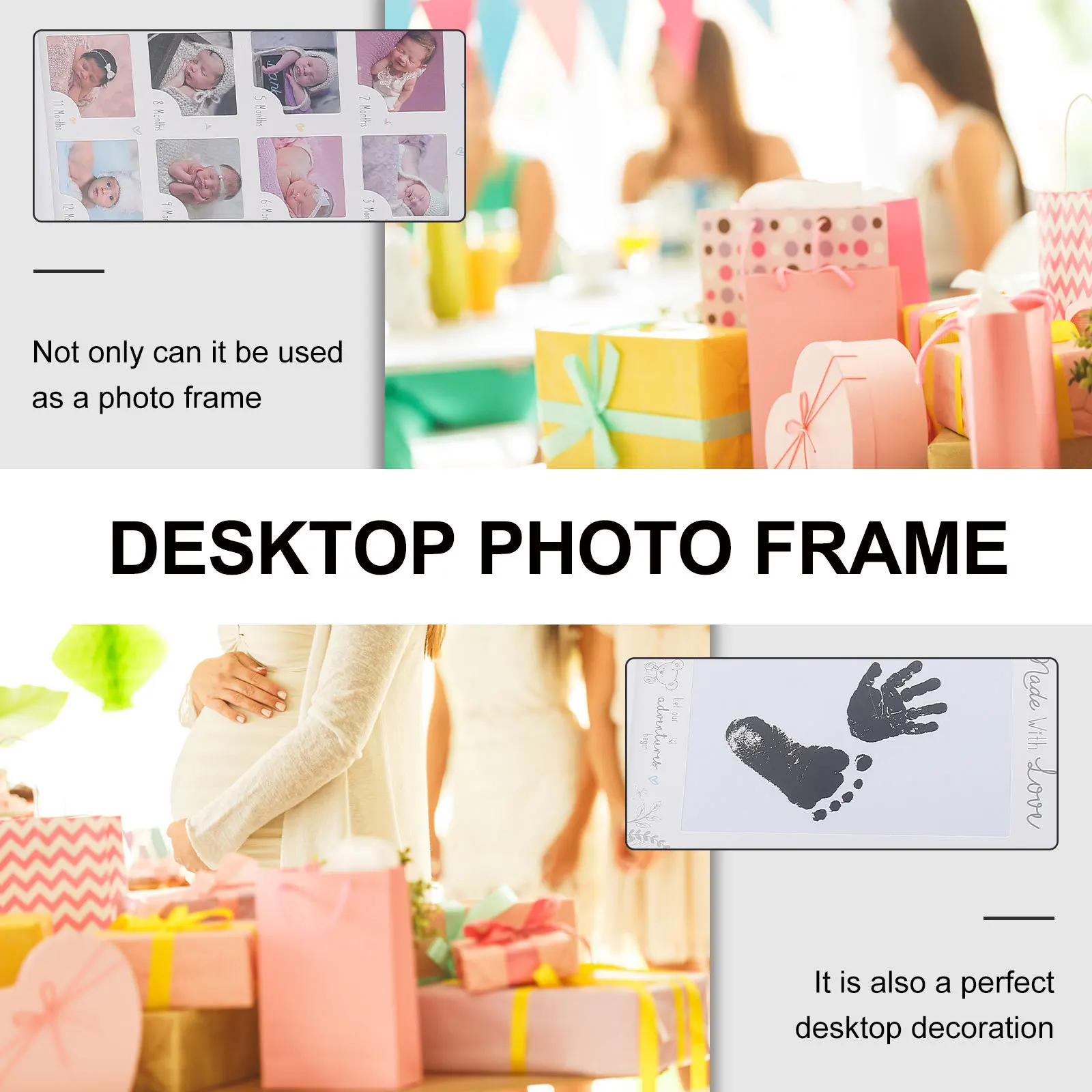 

Детская фоторамка с отпечатками рук и ног, креативная запись роста ребенка, настольное украшение, фоторамка для новорожденных, держатель для детских фотографий