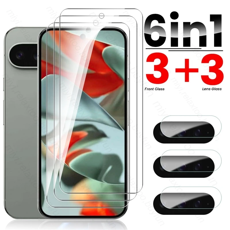 for Google Pixel 9 Pro XL 5G Glass 6 In 1 Tempered Glass Screen Protector Googe Pixel9 Pixel 9Pro 9 ProXL Pixel9Pro Camera Glass