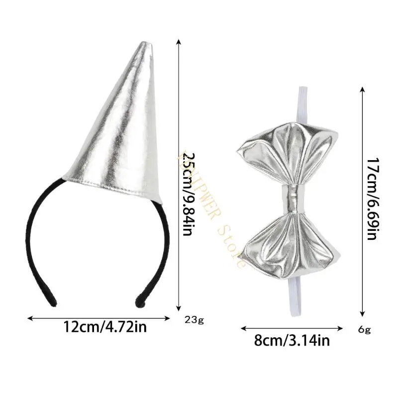 Tin Man Hat Hairband Bowtie Roleplay Costume Accessoire pour Halloween Theme Party D08E