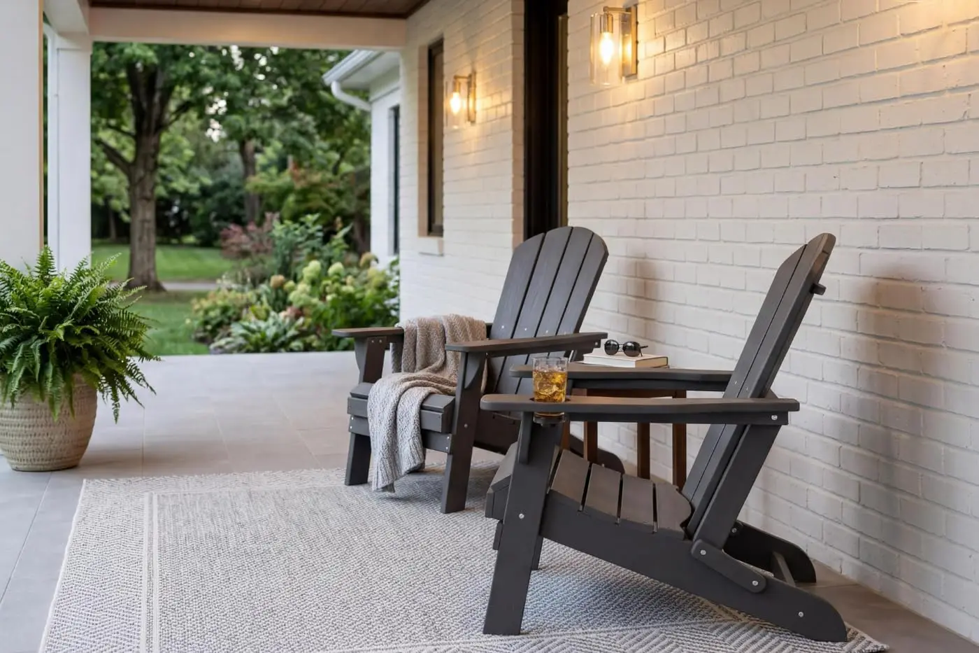 Folding Chair 2 Cup Holder, Heavy Duty HDPE Plastic Outdoor Lounge Chair, All-Weather Patio Furniture Fire Pit , Customized