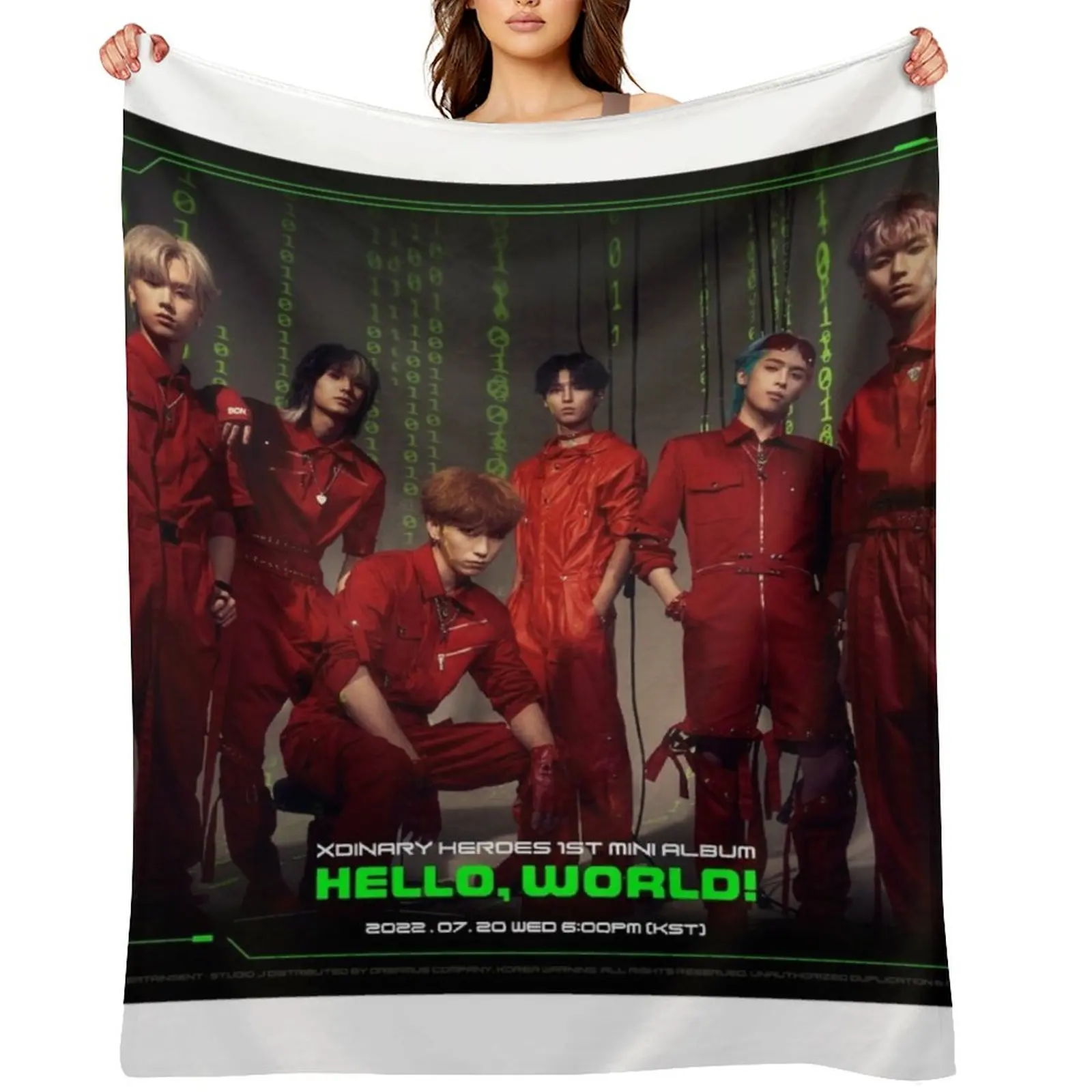 

Xdinary Heroes - Hello, World! Throw Blanket Flannel Plush Soft Luxury Designer Blankets
