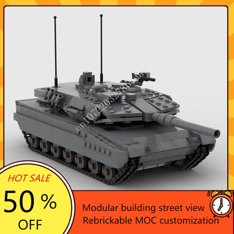 

1043PCS MOC WW2 Military Series Leopard 2A5 Destroyer Armored Car Model Custom Puzzles DIY Assembly Child Xmas Toys Gift