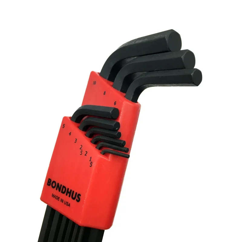 BONDHUS Metric Allen Wrench Set Ball End L-wrenches Extended Hex Key Set Repair Tool 10946/10992/10995/10999