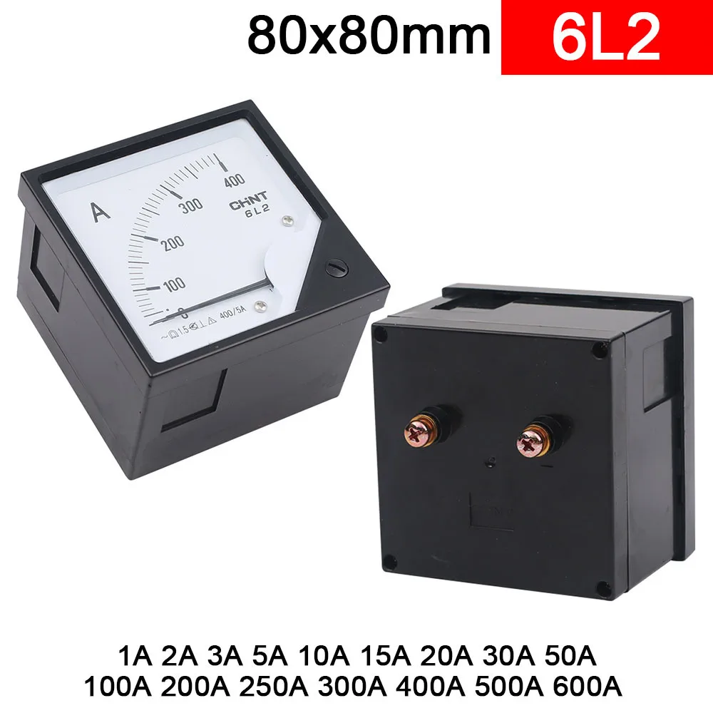 6C2 DC AC Ammeter Pointer Meter 1A 2A 3A 5A 10A 15A 20A 30A 50A 100A 200A 250A 300A 400A 500A 600A Current Meter/Panel Meter