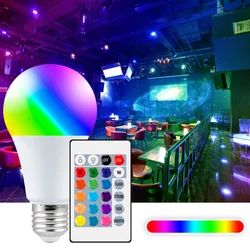 E27 Smart Control Lamp Led RGB Light Dimmable 5W 10W 15W RGBW Led Lamp Colorful Changing Bulb Led Lampada RGBW White Decor Home