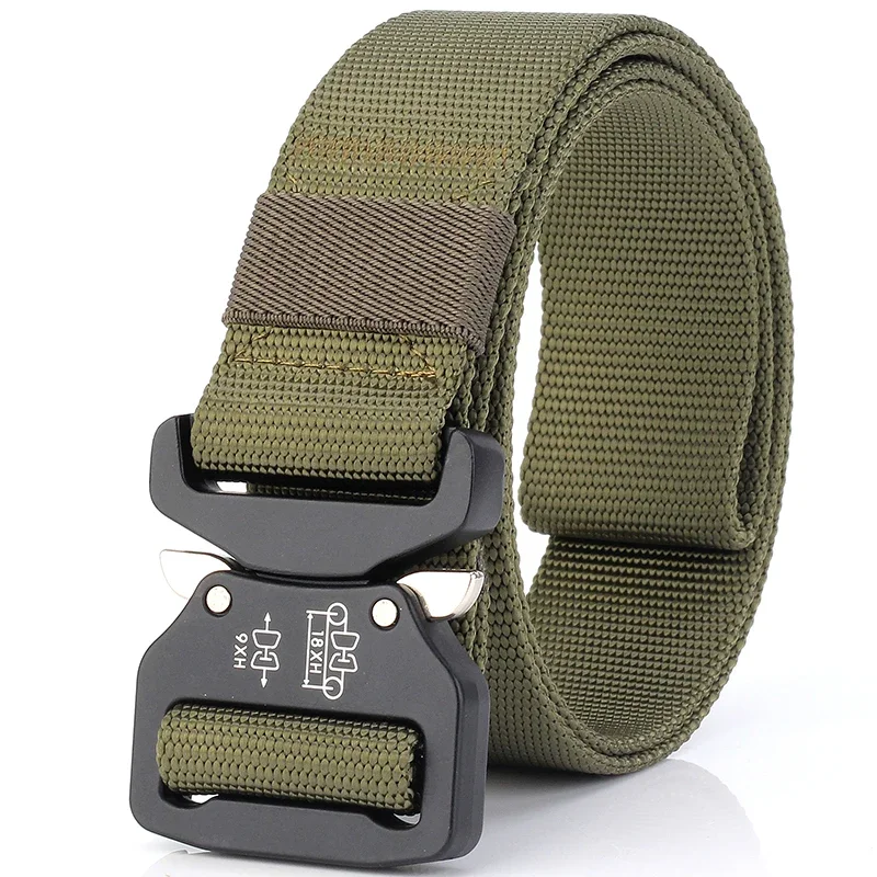 Men's Tactical Belt Training Nylon Belt Hunting Heavy Duty Waist Strap Metal Buckle Combat Survival Accessories