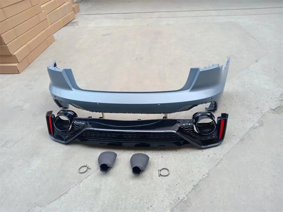 Car Facelift Front Bumper Rear  With Exhaust Pipes Side Skirt Bodykit For A6 C8 2019-2023