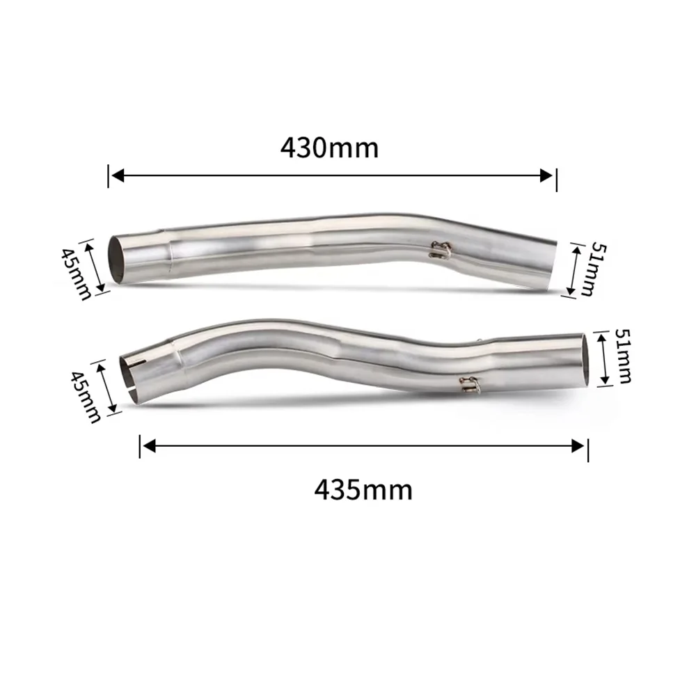 

cheap For Kawasaki Z1000 2003-2006 Motorcycle Exhaust Double Middle Link Pipe Connect Two 51MM Interface Muffler Racing Line