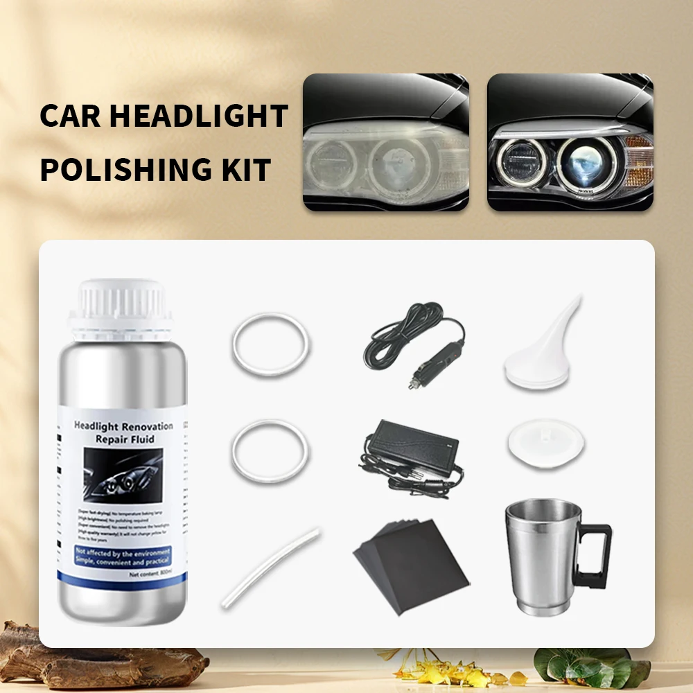 Car Headlight Restoration Kit Car Accessories Headlight Repair Polisher Kit Headlamp Anti-Scratch Detailing Cleaning Maintenance