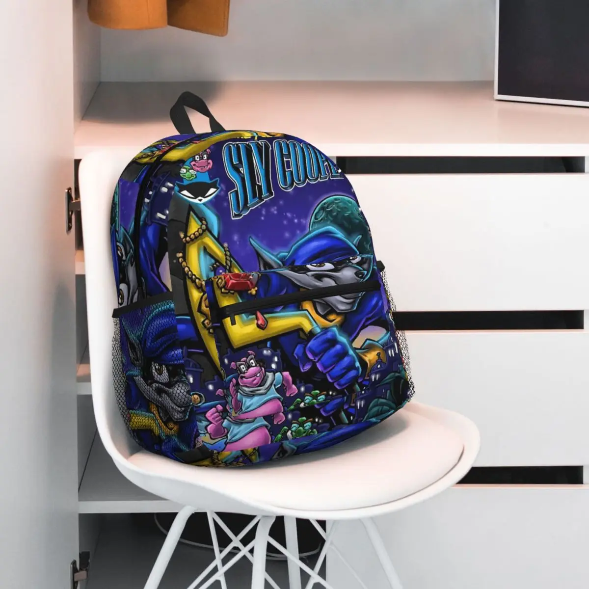 Comic Collage Sly Cooper Raccoon Fox Turtle Hippo Comic Manga Anime Game Capacity Children BookBag School Bag Shoulder Bags