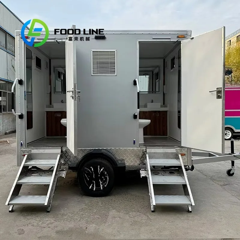 Dual Portable Toilet Convenient High Capacity For Outdoor Activity Construction Site Parking Lot And Public Place Use