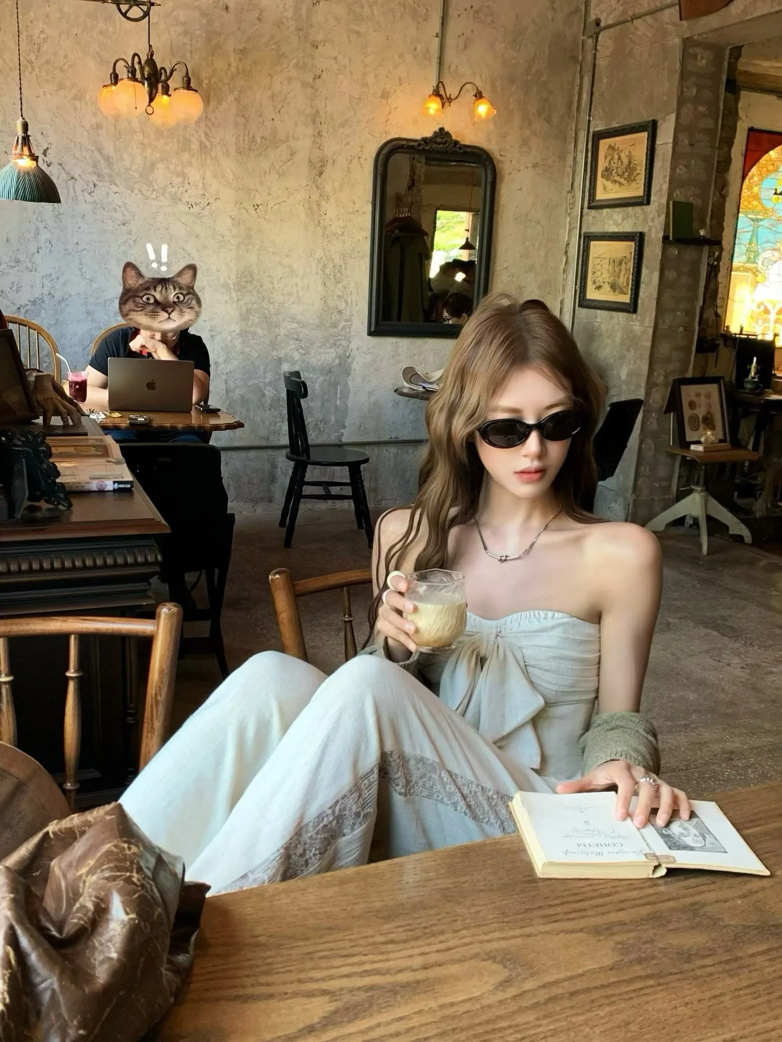 

Soolrok Linen Lace Patchwork Side Seam Crop Top High Waist Pants Women's Fashion Set 18-25 Years Old Summer 2024