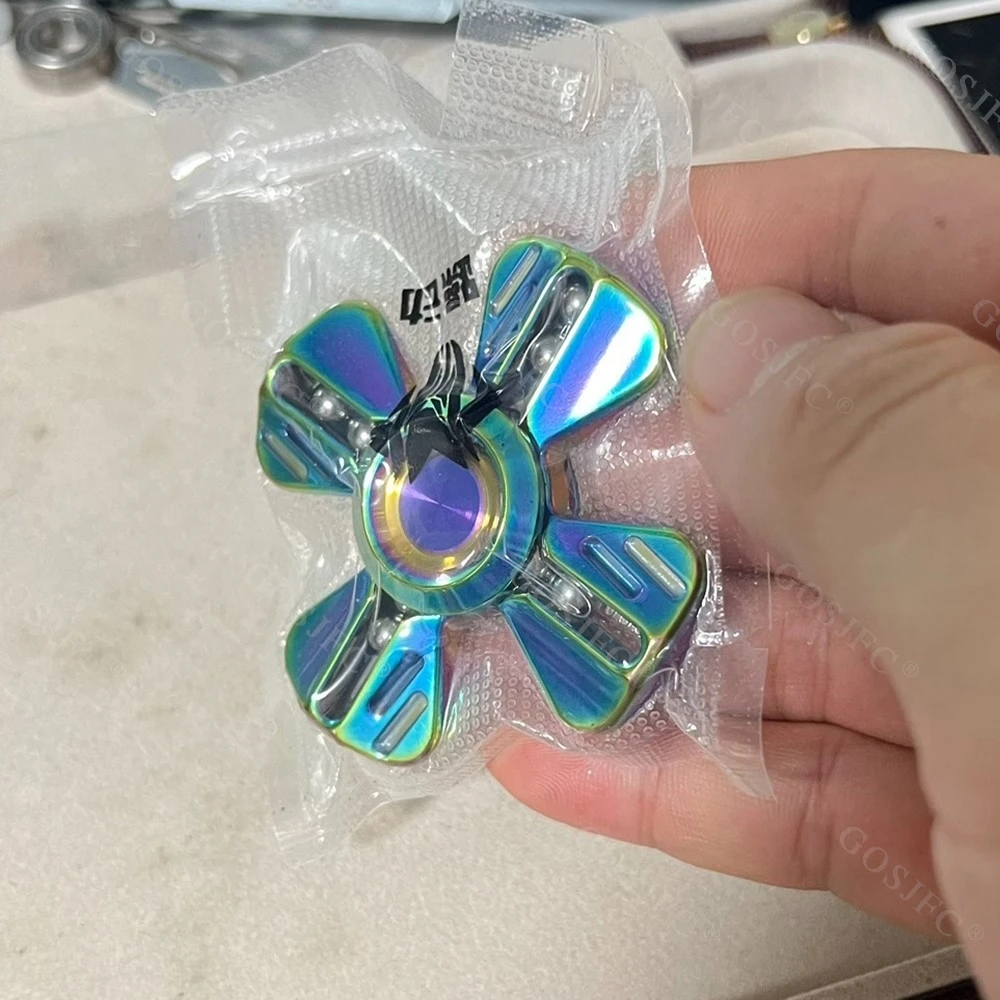 ZDEDC フィジェットスピナー音叉リンケージ Gryo チタンフィジェットおもちゃ大人のための DIY スピナーポータブルオフィス