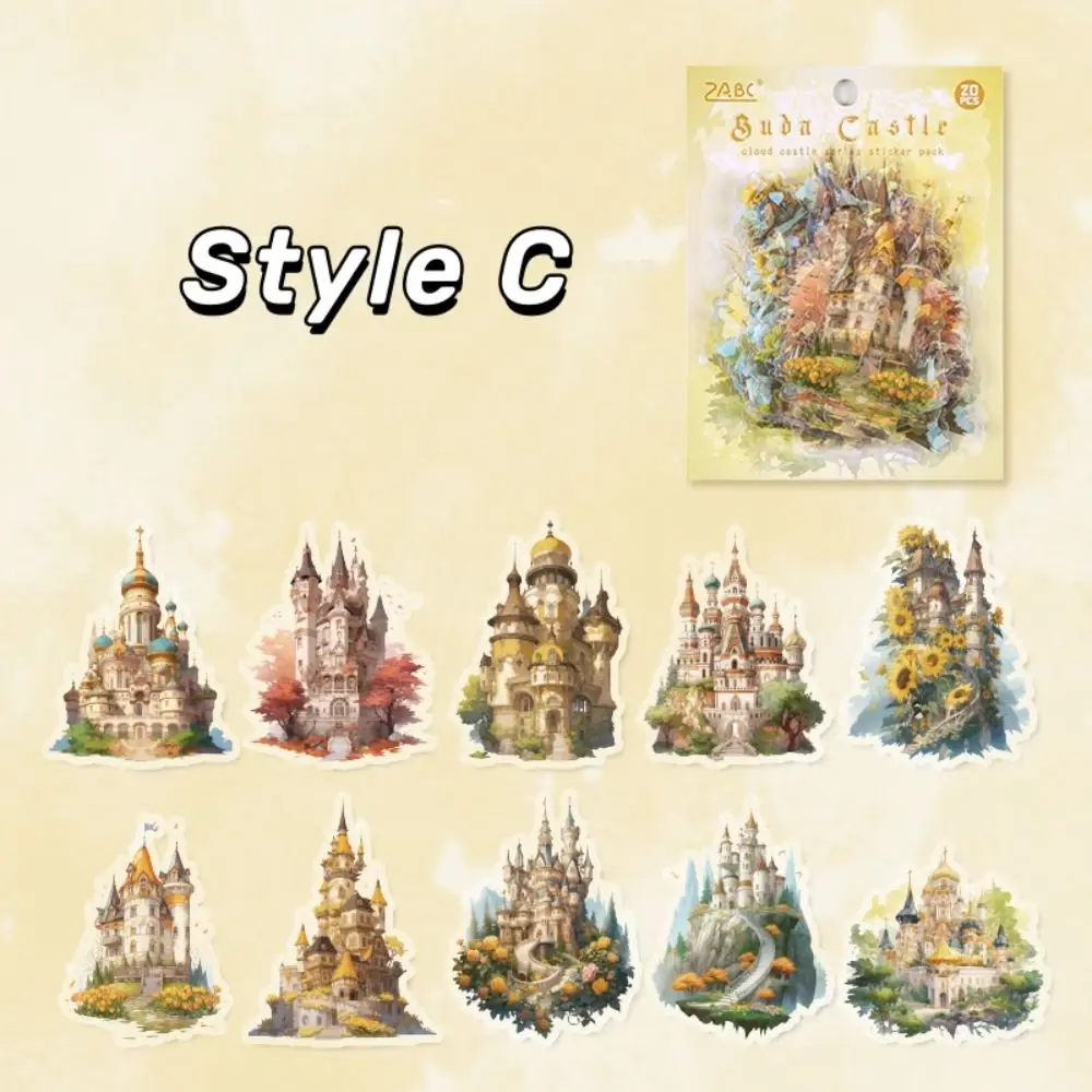 Laser Graffiti Castle Sticker Wall Decor Decals Waterproof Stationery Envelope Sticker Decal Toy Self-adhesive