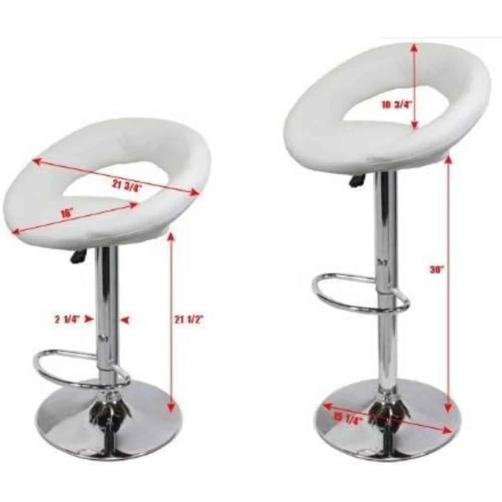 2 x couro PU elevador hidráulico ajustável balcão de bar cadeira de jantar branco - pacote de 2 (153) feito