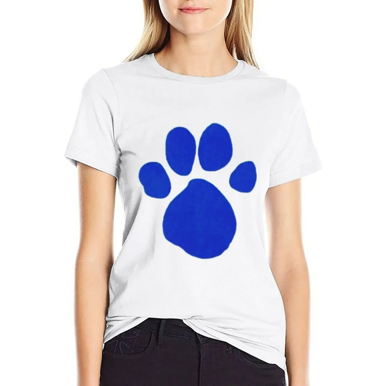 Blue'S Clue's Paw Print camiseta para mujer, ropa de verano, camisetas de entrenamiento