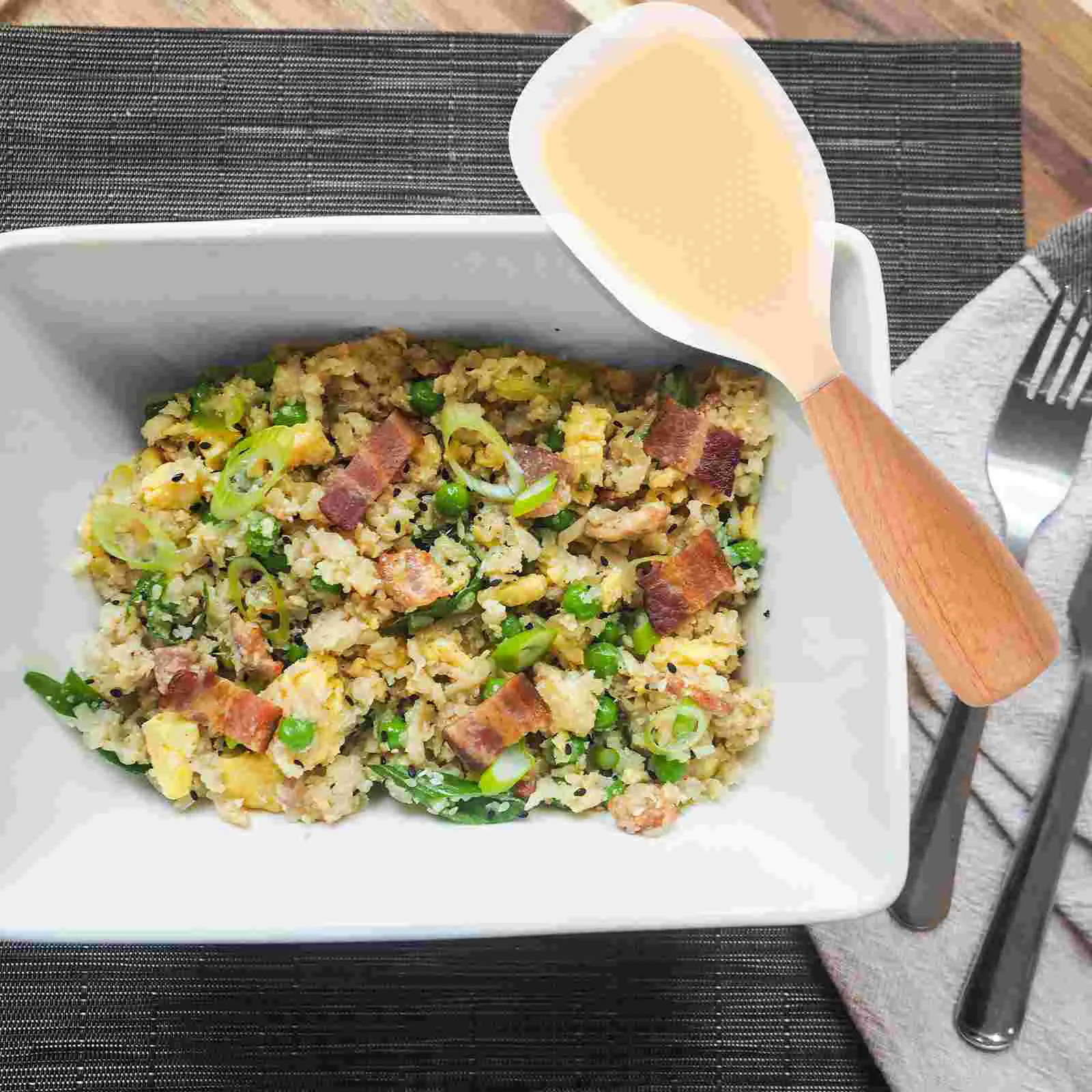 

2 Pcs Silicone Rice Spoon Pot to Make Kitchen Scoop Multipurpose Ladle Non-stick Cooking