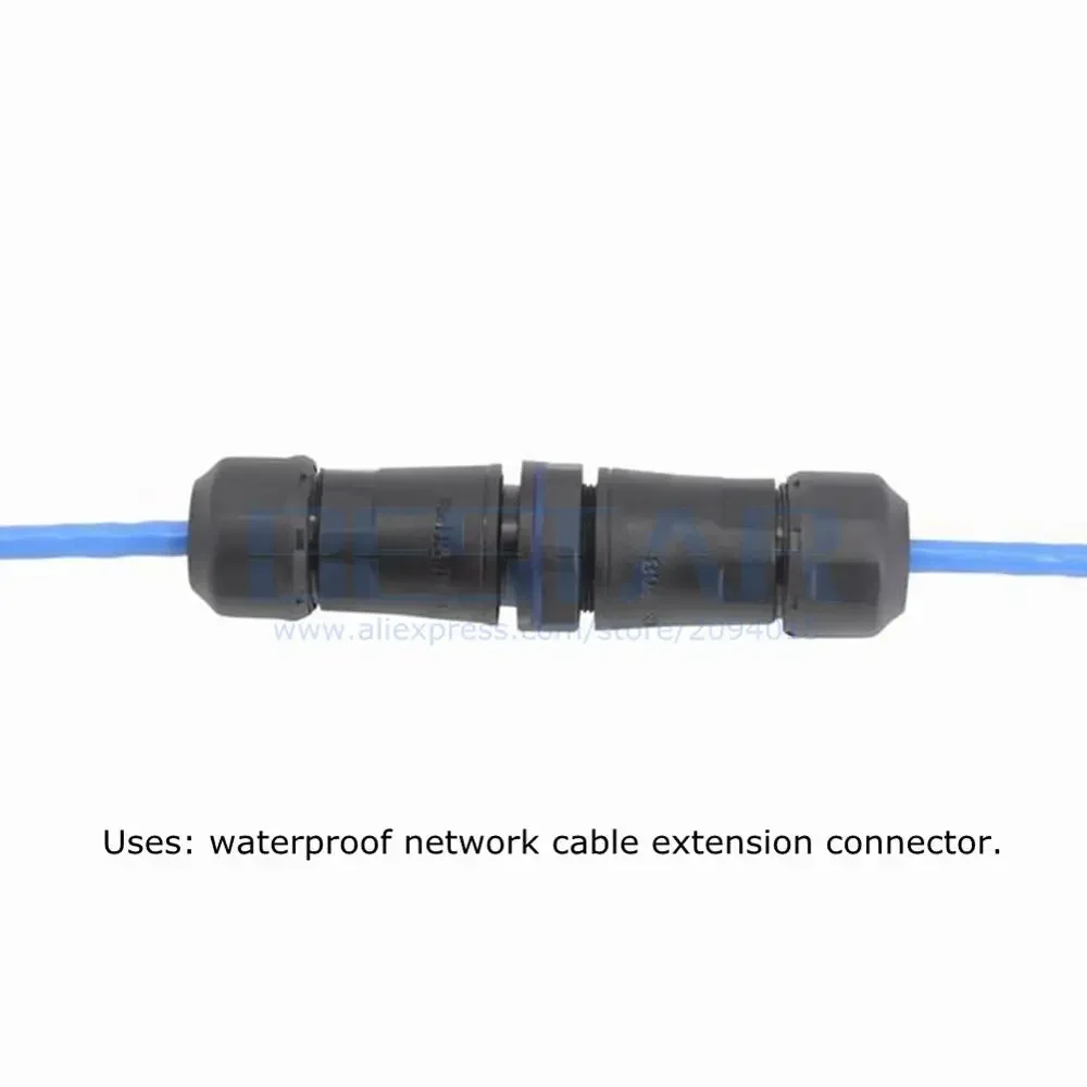 RJ45 Водонепроницаемая авиационная розетка без экранированной двойной головки M20 IP68 CAT6 CAT5E Удлинитель разъема сетевого кабеля
