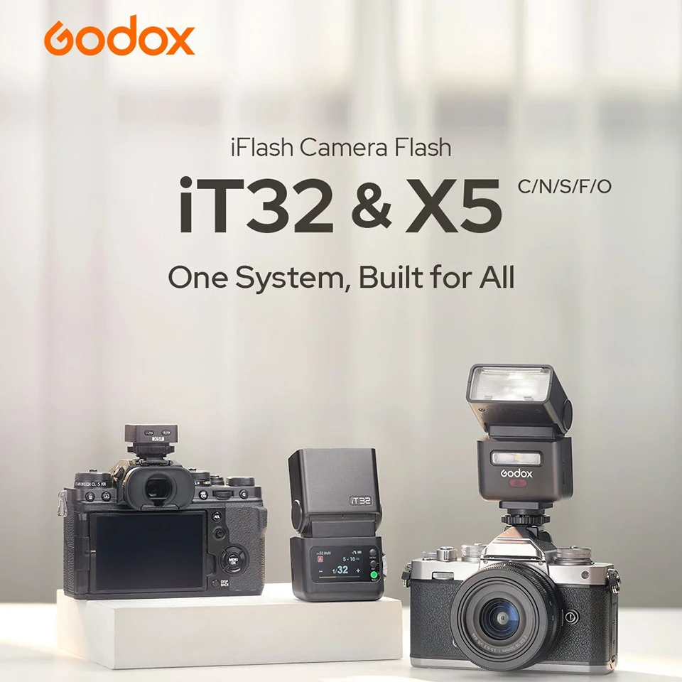 Godox IT32 IFlash Camera Flash TTL HSS Rotating Head on Camera Flash Light X5 C/S/N/F/O/L Wireless TTL Magnetic Flash Trigger