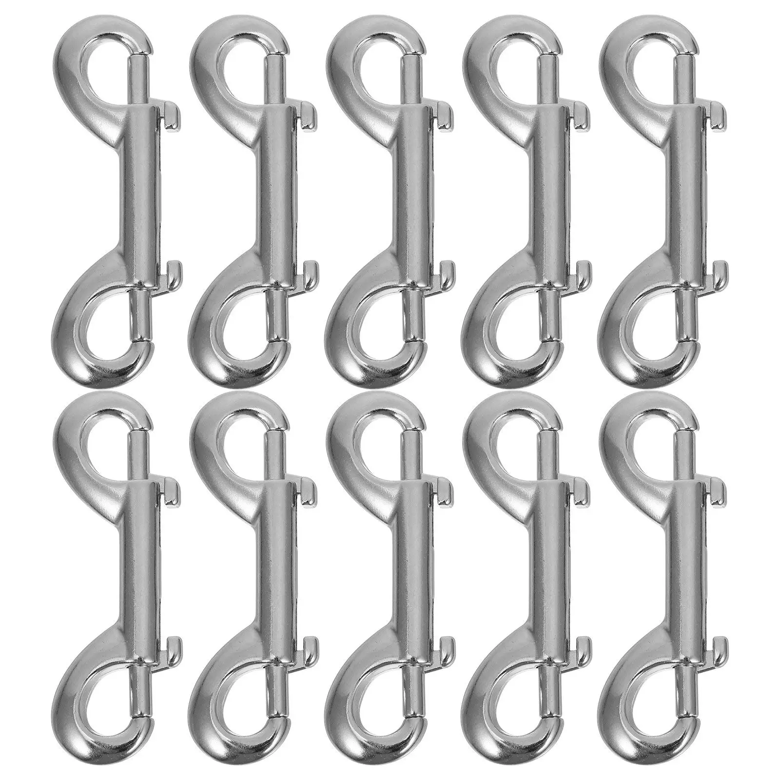 10Pcs Double Ended Bolt Snap Zinc Alloy Heavy Duty Clips Dog Leash Key Holder Clips Outdoor Double Ended Bolt Snap