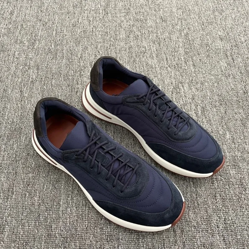 New product stream casual men's shoes, beef suede splicing washing water cloth thick-soled lace-up 100 casual shoes view 4