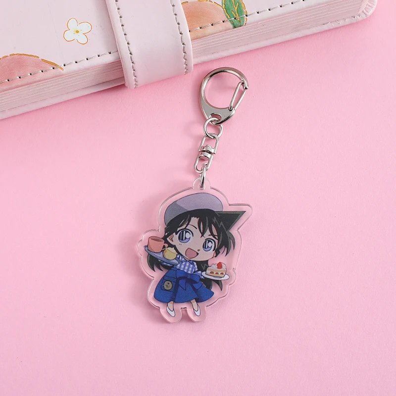 Conan Anime Lilo and Stitch Pendant Keychains Holder Car Key Chain Key Ring Mobile Phone Bag Hanging Jewelry Gifts